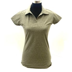 Y & F Youth Girls Gray Short Sleeve Polo Shirt